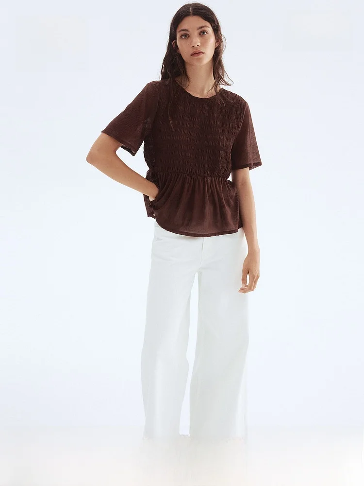 

H&M Women's Shirt Summer Fashion Elegant Commute Skirt Style Hem Gored Romantic Complex Shirt Princess Style Straight Tube