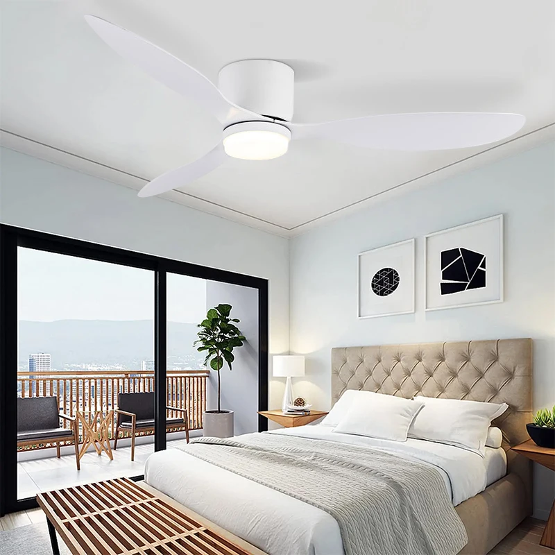 

Modern LED Ceiling Fan Light With Remote Control Low Floor Decorative Light Energy-saving Light With Fan In Bedroom And Home