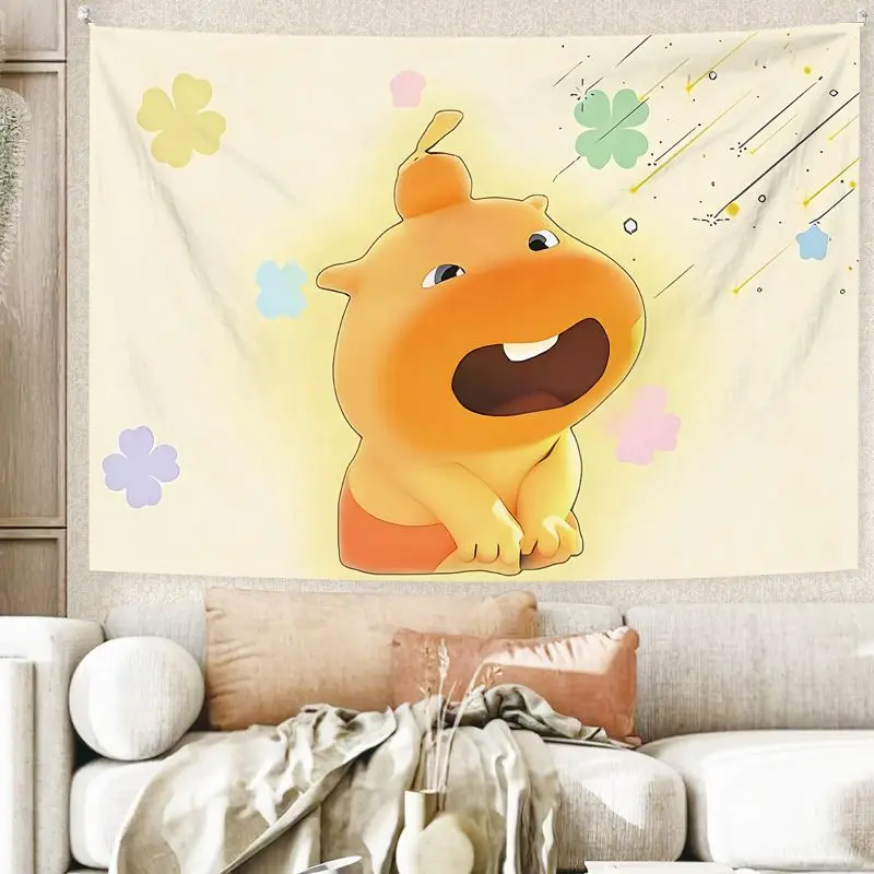 VIKAMA Cartoon Capybara Tapestry, Durable Soft Polyester Wall Hanging, Bedroom Living Room Decor, Cute Animal Wall Art, for Home