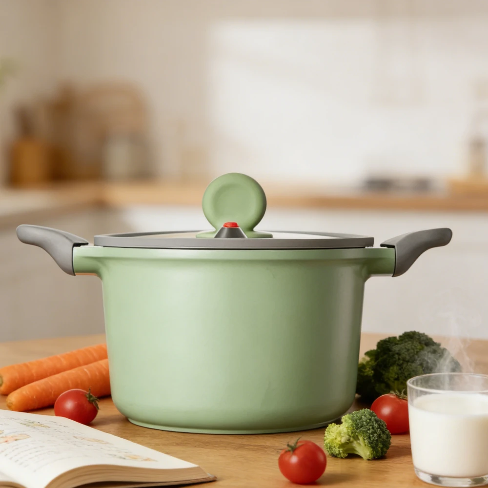 

Кухонная кастрюля COOKER KING с антипригарным покрытием и стеклянной крышкой, кастрюля емкостью 4,8 л, изоляционная ручка, легко стирается, приготовление всех плит