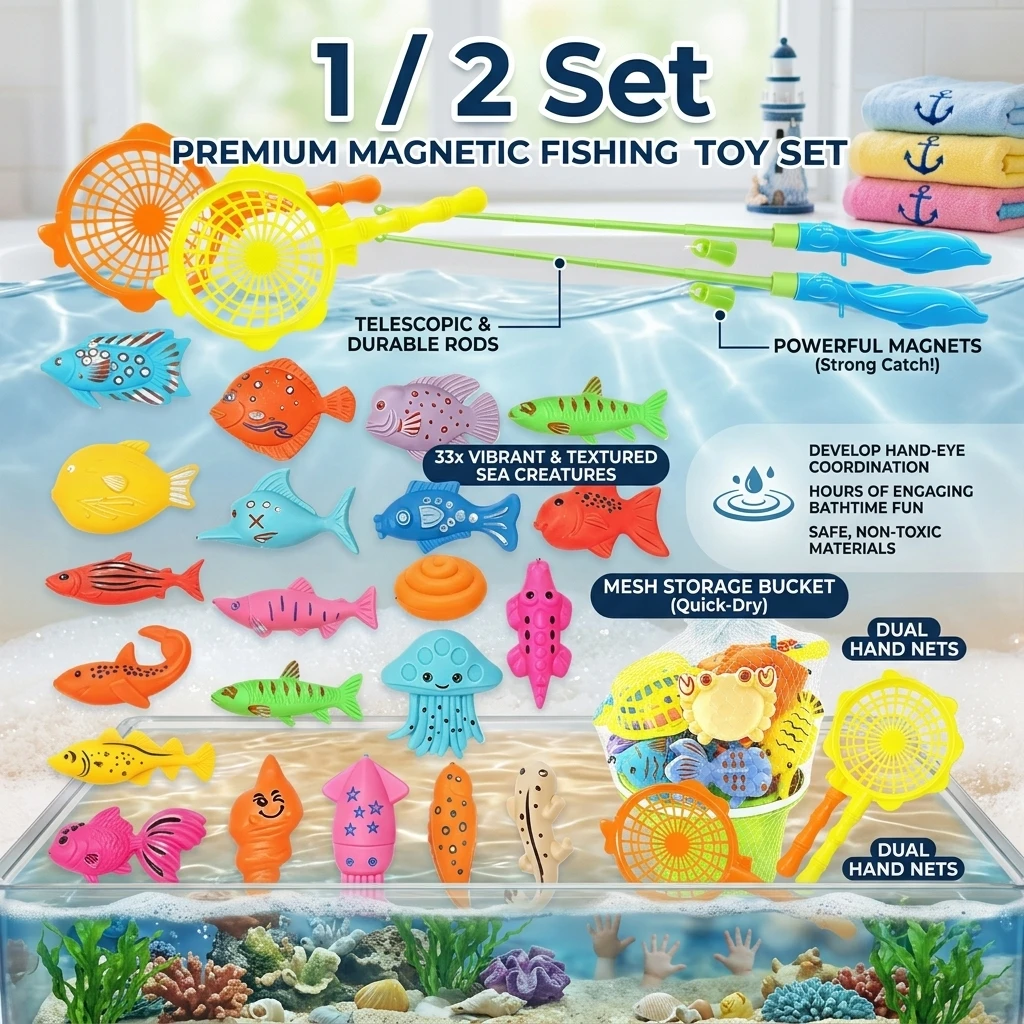 Children Bathtub Fishing Toy Swimming Bathing Pool Water Floating Fish Toy Parent-child Interactive Toys Game Children Toys New
