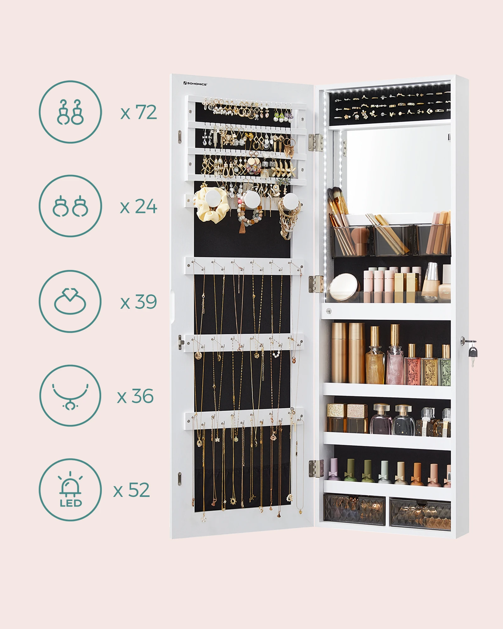 # Armadietto per gioielli mult - Full Length Mirror Jewelry Armoire recensione e prezzo