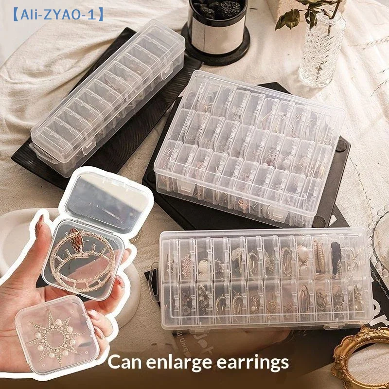 Transparent Plastic Box Nail Art Jewelry Rhinestone Diamond Desktop Storage Box Component Parts Classification Container【ZYAO-1】