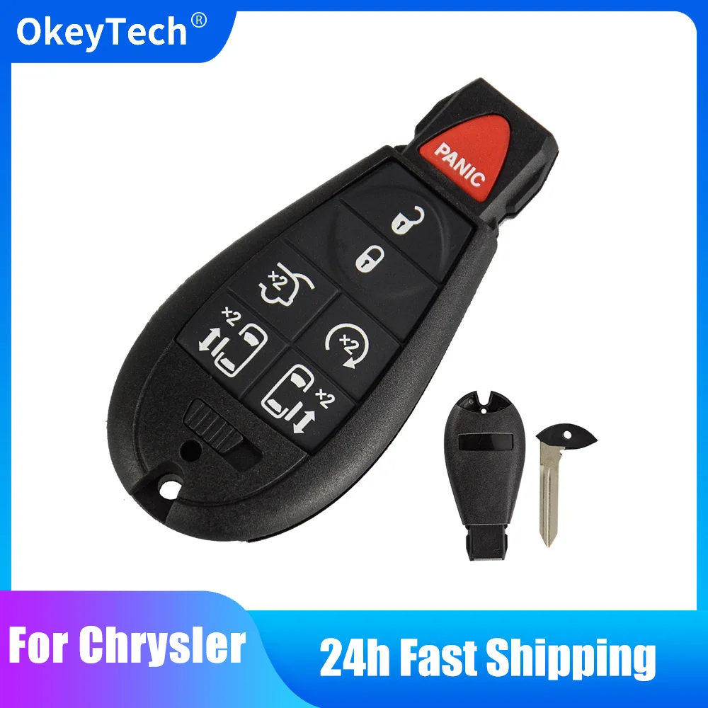 

OkeyTech Remote Smart Car Key Shell for Chrysler Town & Country Fit Jeep Grand Cherokee Dodge Magnum Durango 7 Buttons