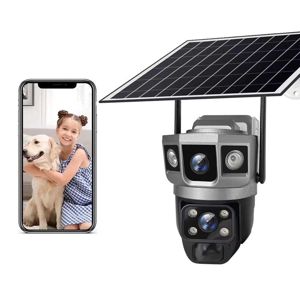 

4G V380PRO Wireless CCTV Security IP Camera with Sim Card Slot Solar Powered Indoor Application Supports 128 Memory Card