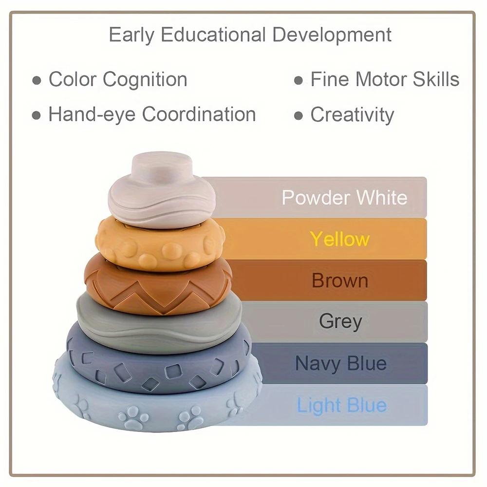 Baby Montessori Sensory Intellectual Development Set, Developing Fine Motor Skills,  Koala Stacking Tower Learning Toys