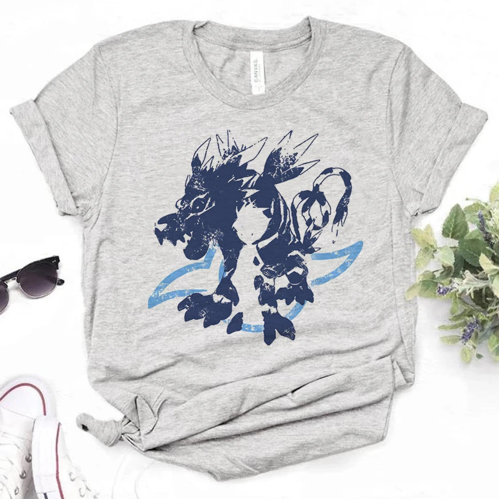 Digimon-女性と女の子のためのグラフィックTシャツ,女性のための原宿服,ストリートウェア,楽しいデザイン