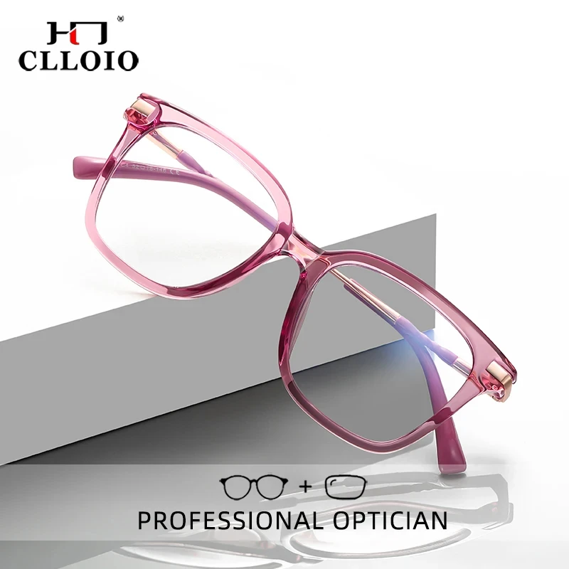 CLLOIO New TR90 Women Reading Glasses Anti Blue Light Computer Glasses Female Myopia Prescription Hyperopia Optical Eyeglasses