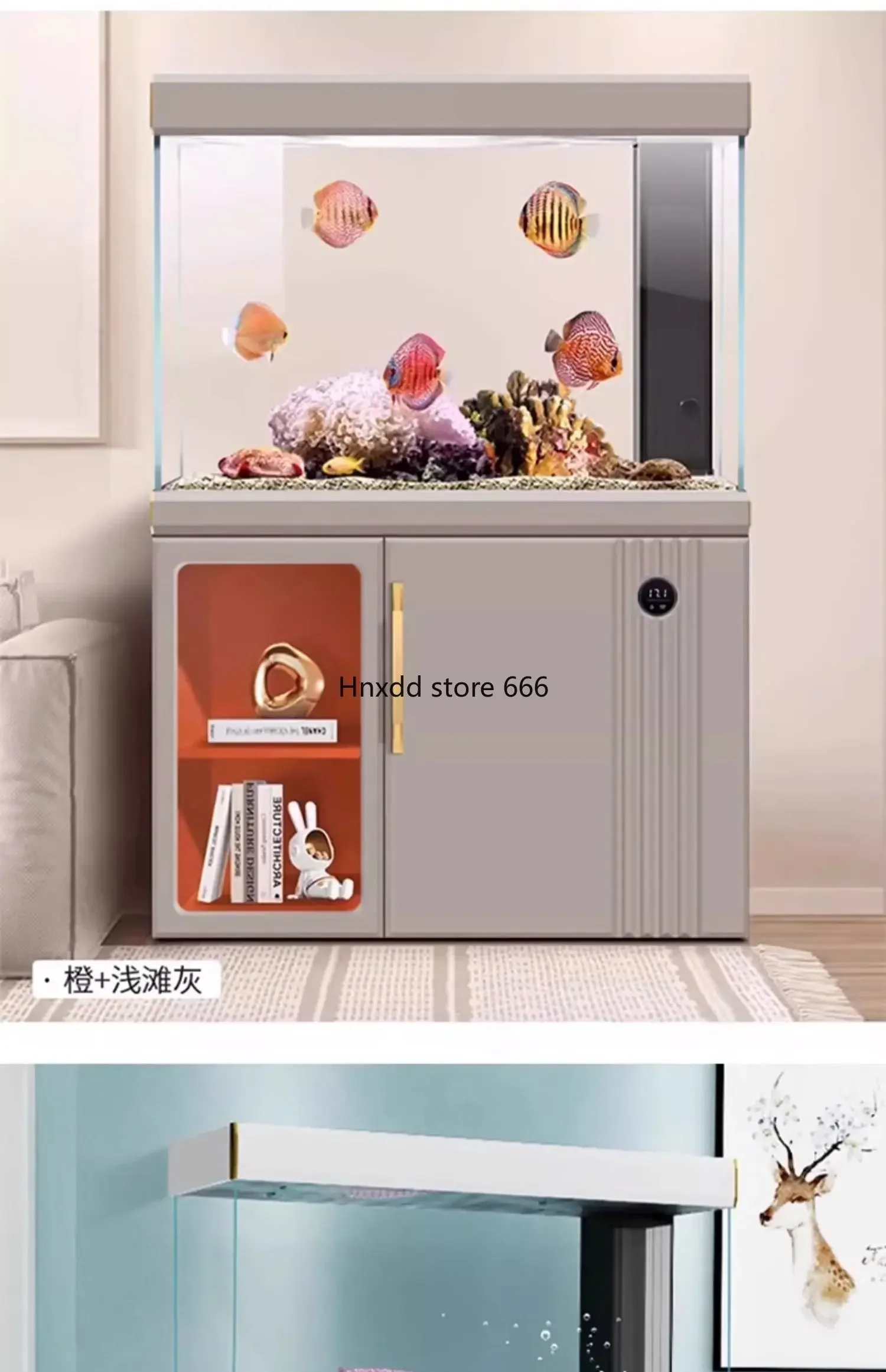 Small light luxury household aquarium screen bottom filter goldfish tank image 5