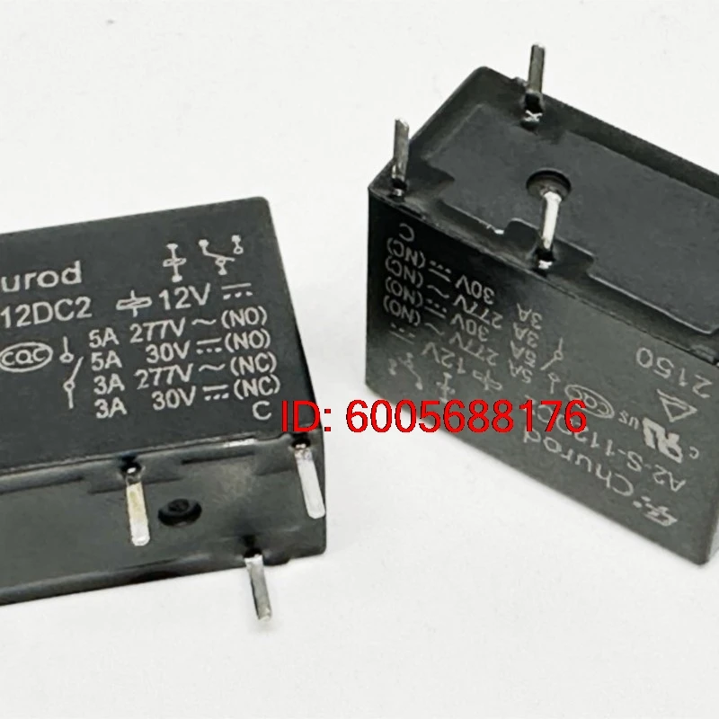 10PCS New A2-S-112DC2 (33F-1C-12V-5A) Relay 5 pins