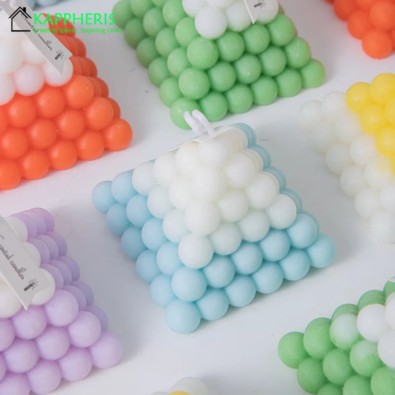 Home Decorative Candles Mini Rubik's Cube Scented Candles Triangle Bubble Guest Gift Candles Funky Decor Soywax