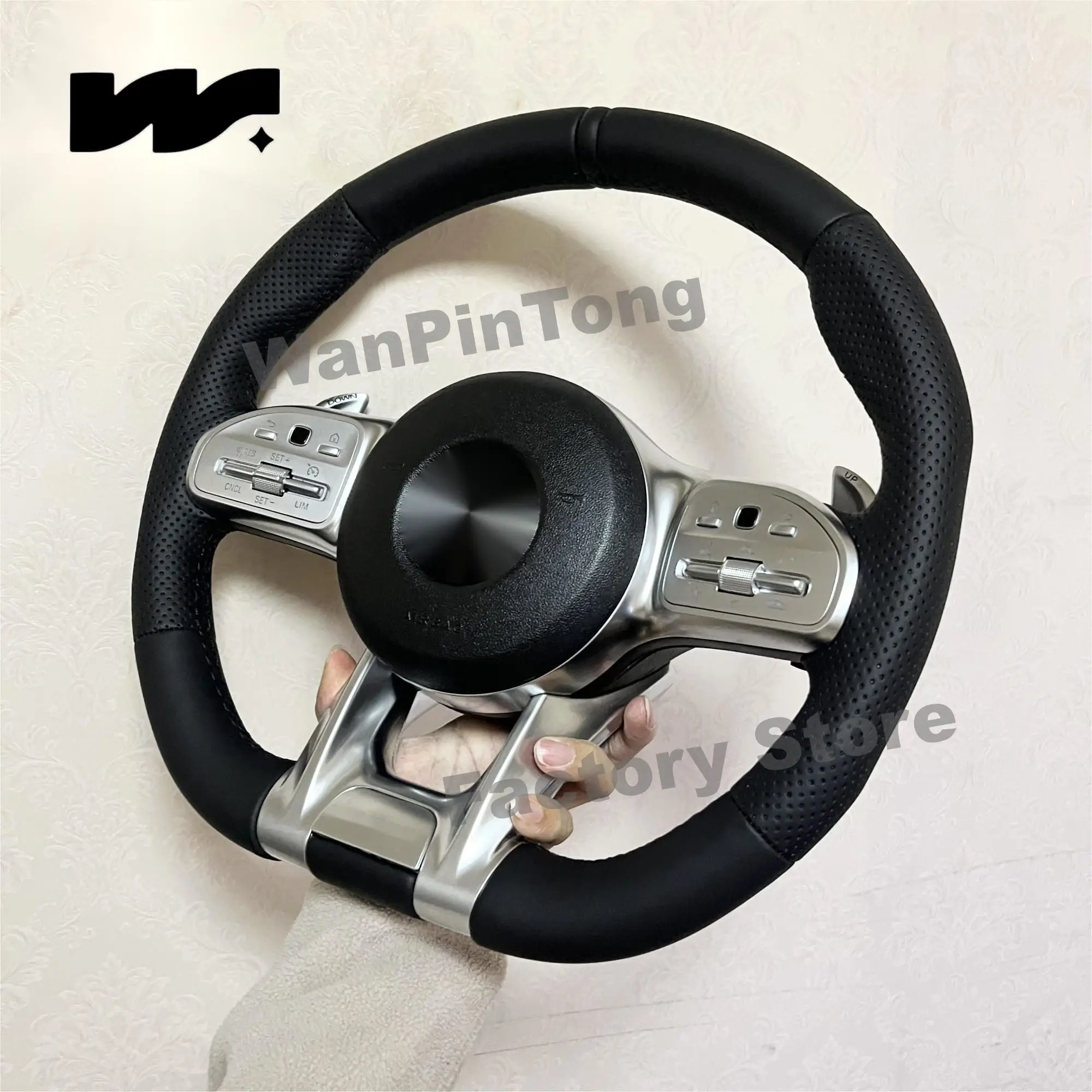 For AMG Steering Wheel for Mercedes-Benz A/B/C/E/S Class GRA GLB GLC GLE GLS 05-24 Universal steering wheel for all models