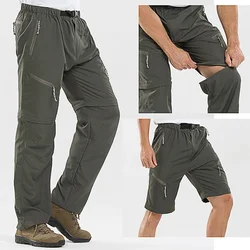 Verão removível de secagem rápida caminhadas calças masculinas à prova dwaterproof água para montanha acampamento trekking lazer viagem shorts