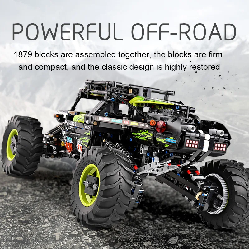 Mold King 18002 Giocattoli per auto tecniche Il MOC-19517 4WD RC Buggy Building Block Assemblaggio Modello di auto Set di mattoni Regalo di Natale per bambini