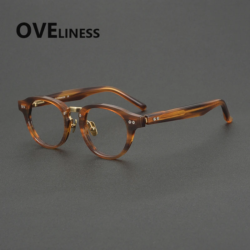 

2026 Acetate optical Glasses Frame Men Retro Round Prescription Eyeglasses frames Women Spectacles Vintage myopia male Eyewear
