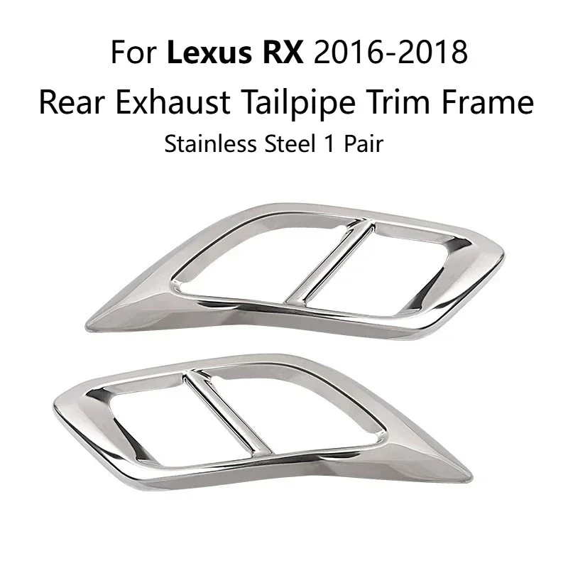 Exhaust Tip Trim Perfect Fit Quad Outlet Tail Throat Decor Frame Exterior Mod Car Accessories For Lexus RX200T/RX300 2016-2018