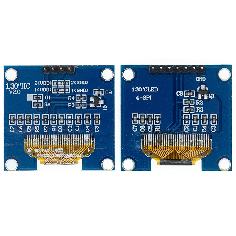 Imagem -02 - Módulo de Exibição do Módulo Led Oled Spi Iic I2c Comunicar Branco Cor Azul Lcd 128x64 Módulo de Exibição Led