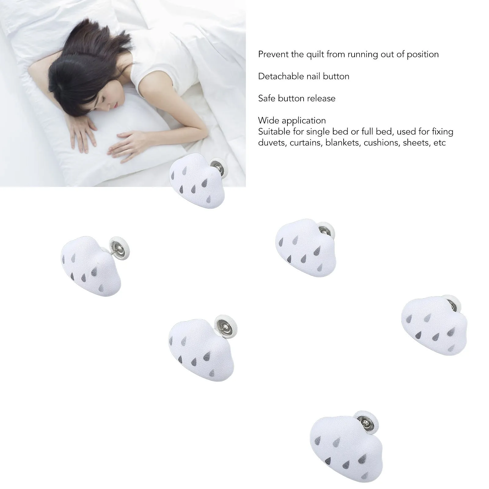 16pcs Duvet Pin Prevent Quilt Shifting Detachable Cloud Shape Comforter Button Clips For Quilt Cushions Curtains Pink image 5