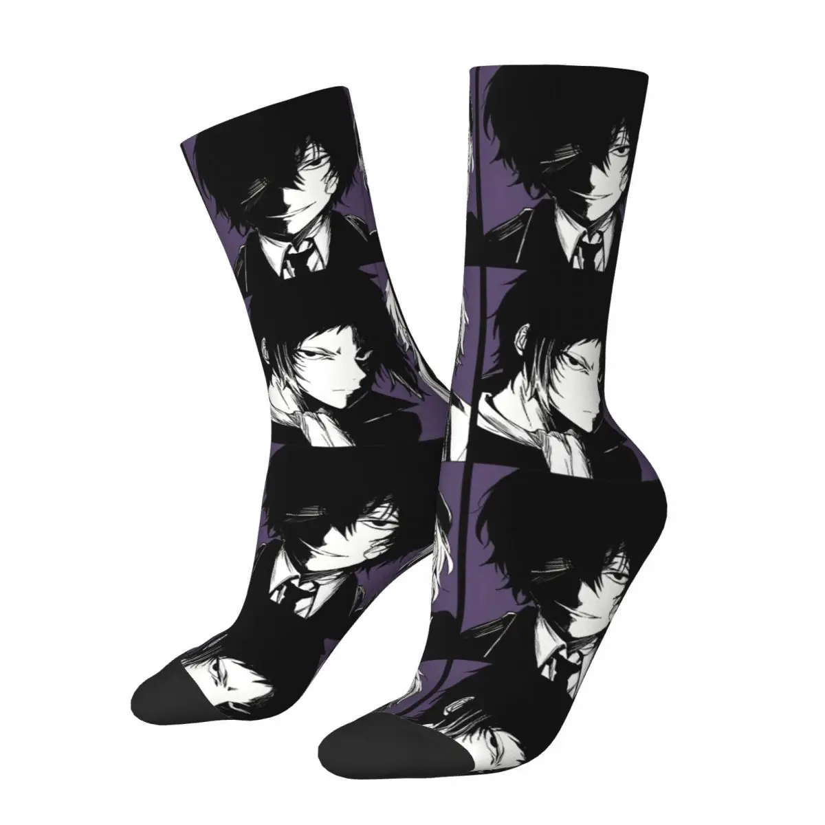 Men\'s Socks Dazai Osamu Nakahara Chuuya Nakajima Atsushi Akutagawa Ryunosuke Retro Bungou Stray Dogs Wan Anime Crew Sock