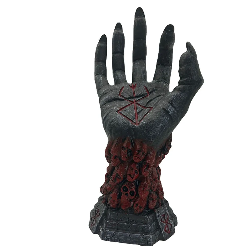 25cm Berserk Hand Of God Resin Anime Figure Berserk Rune Hands Sculpture Guts Figure Model Home Action Figure Black Figu