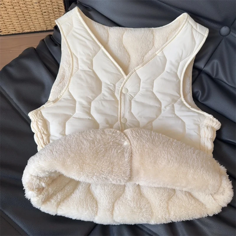 

Новый женский жилет из кашемира, теплый укороченный жилет на осень-зиму, однобортный, с V-образным вырезом, без рукавов, для ношения как верхний или нижний слой