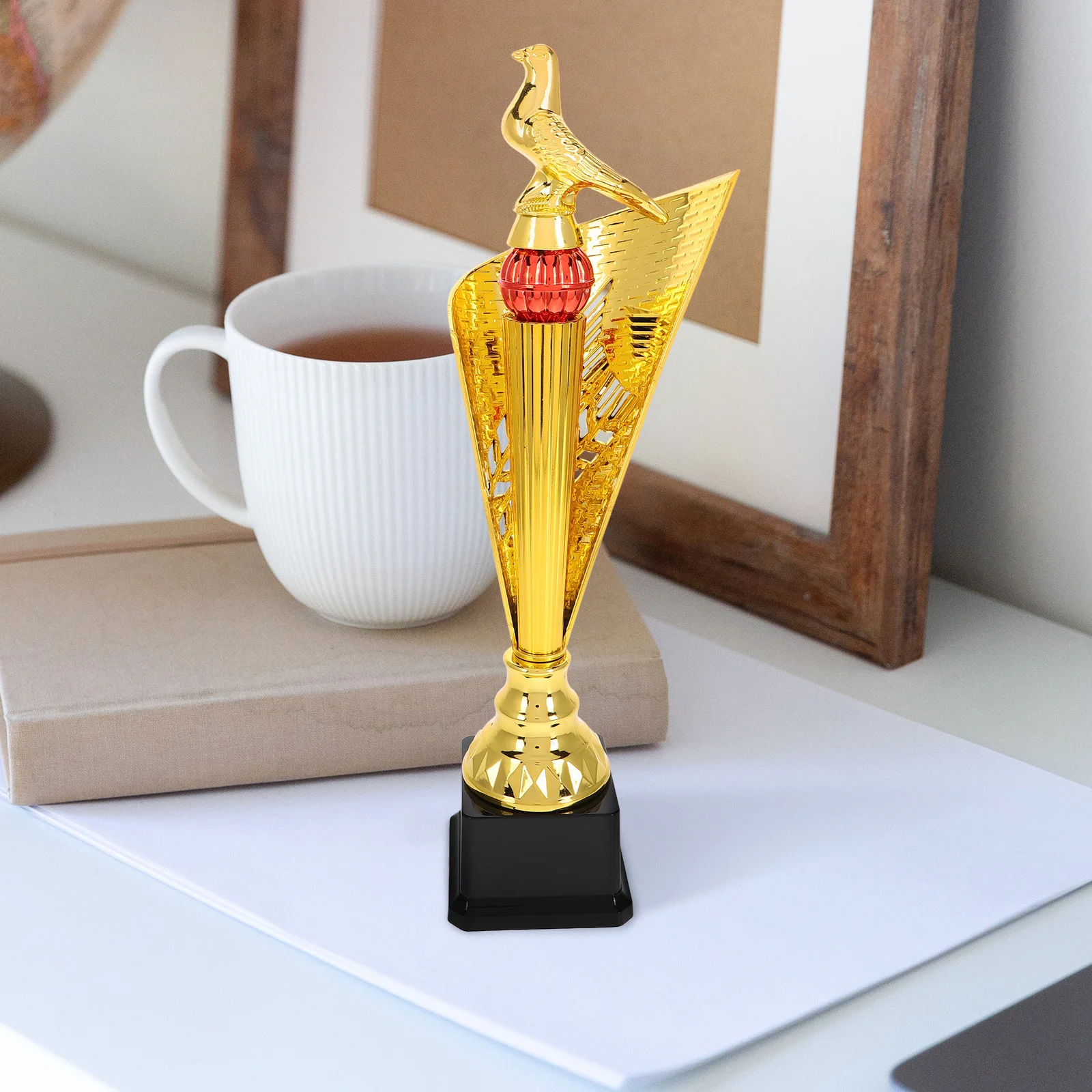 

Pigeon Trophy Cup Large Gold Plastic Award For Sports Competition Winner Ceremony School Dance Music Events Softball