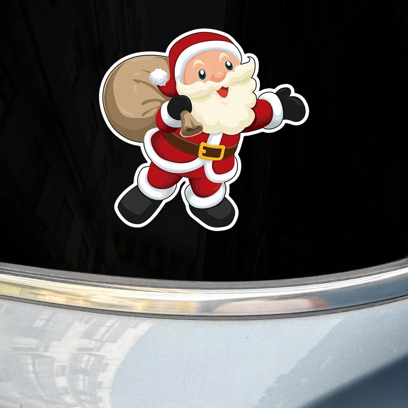 

Рождественские наклейки на мотоцикл с рисунком Санта-Клауса, виниловые наклейки «сделай сам», водостойкий топливный бак для мотоцикла, украшение для багажника автомобиля, окна