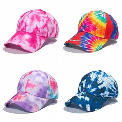 New Fashion Men's and Women's Tie-dye Caps Multicolor Irregular Printing Baseball Cap Outdoor Street Leisure Sun Hats  Casquette
