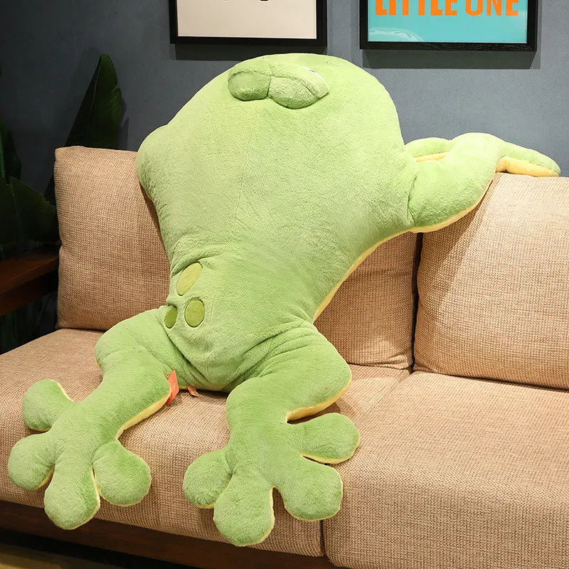 60-130cm Giant Big Frog Plush Toy Stuffed Plushies Grogs Throw Pillow Cushion Home Decor Kids Birthday Gift for Boy Big Eyes