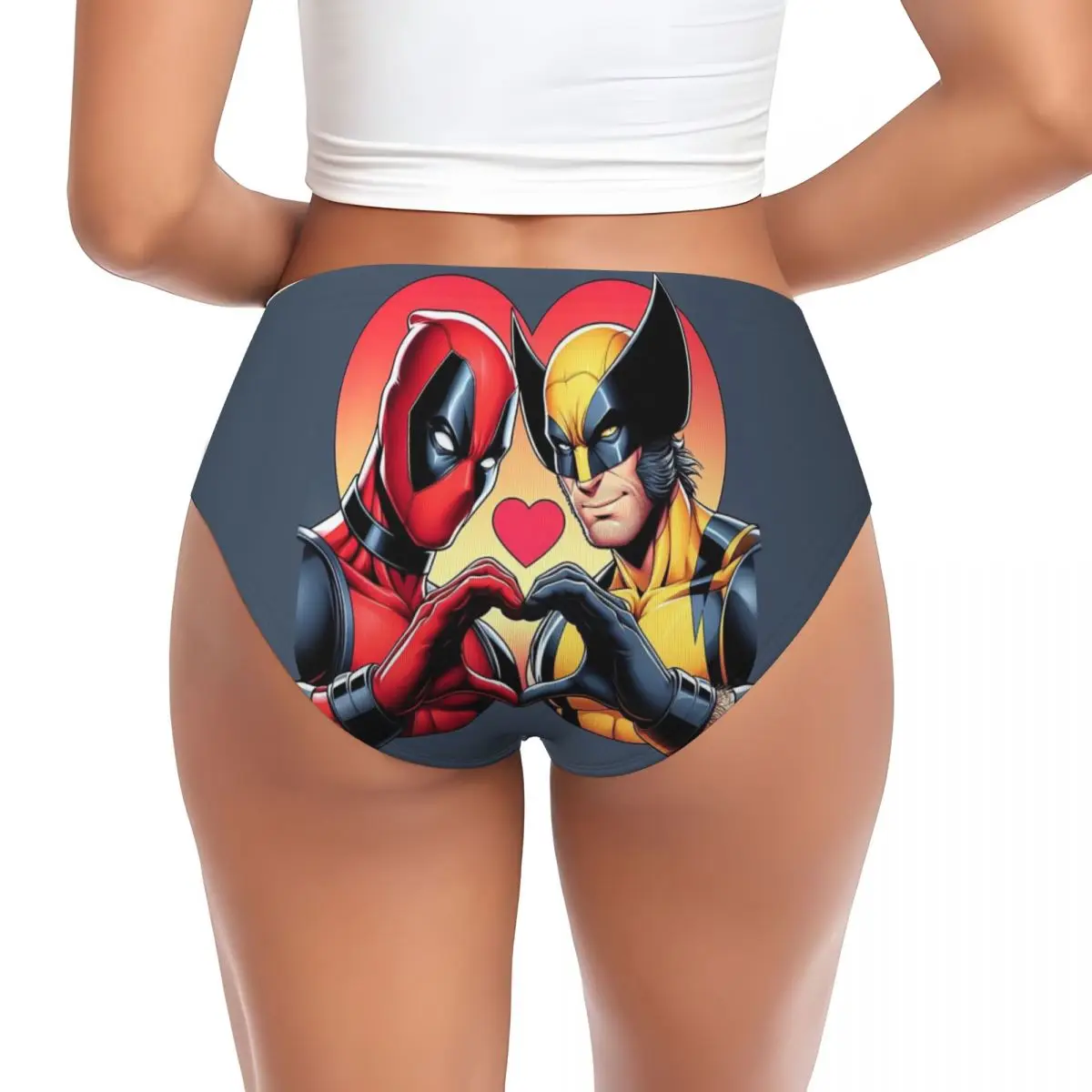 Custom Deadpool And Wolvierine Best Friends Brief Panties Women Stretch Underwear