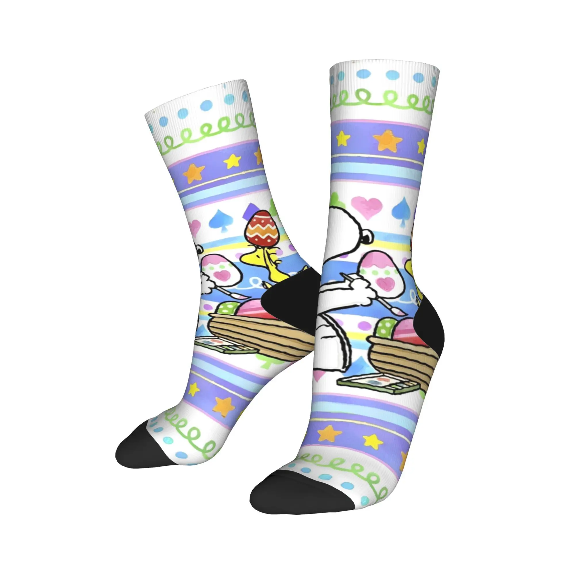 

New Men's Socks Crazy Happy Easter Eggs Snoopy Sock Polyester Sport Women's Socks Spring Summer Autumn Winter
