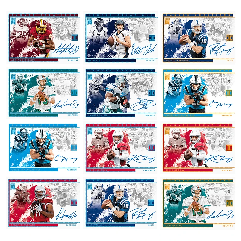 

Diy Homemade Panini Nfl Rugby Star Adrian Peterson Dan Marino Drew Lock Emmitt Smith Collection Card Toys Gift