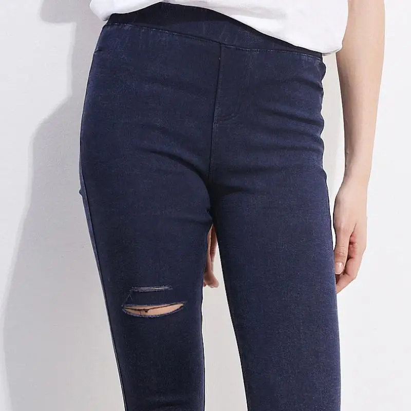XXX High Quality Fashion Plus Large Size Women Leggings New Ripped Jeans Cropped Skinny Pants Tight Pencil Trendy Popular Autumn
