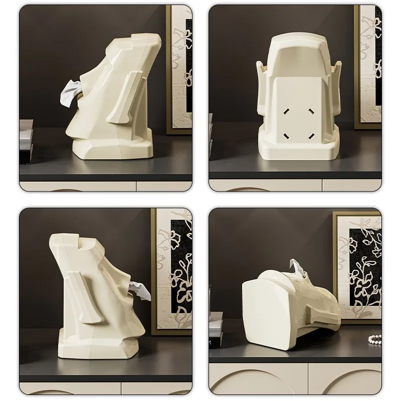 Gypsum Tissue Box Multi-function Desktop Headphone Holder Home Storage Organizer