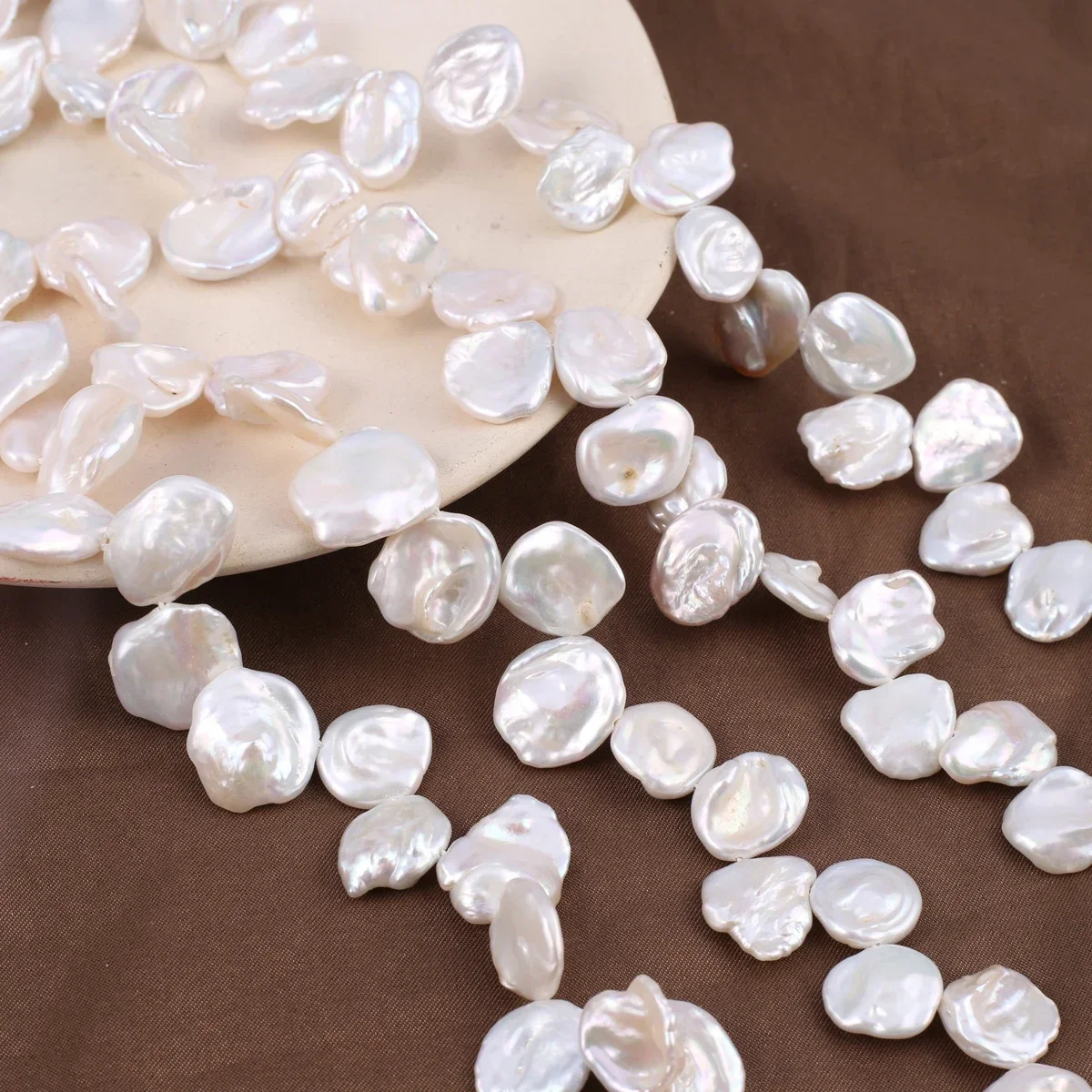 Natural Freshwater Pearl Petal Shape Baroque Side Hole Beads Jewelry Making Bridal Necklace Bracelet Jewelry Accessories Gifts