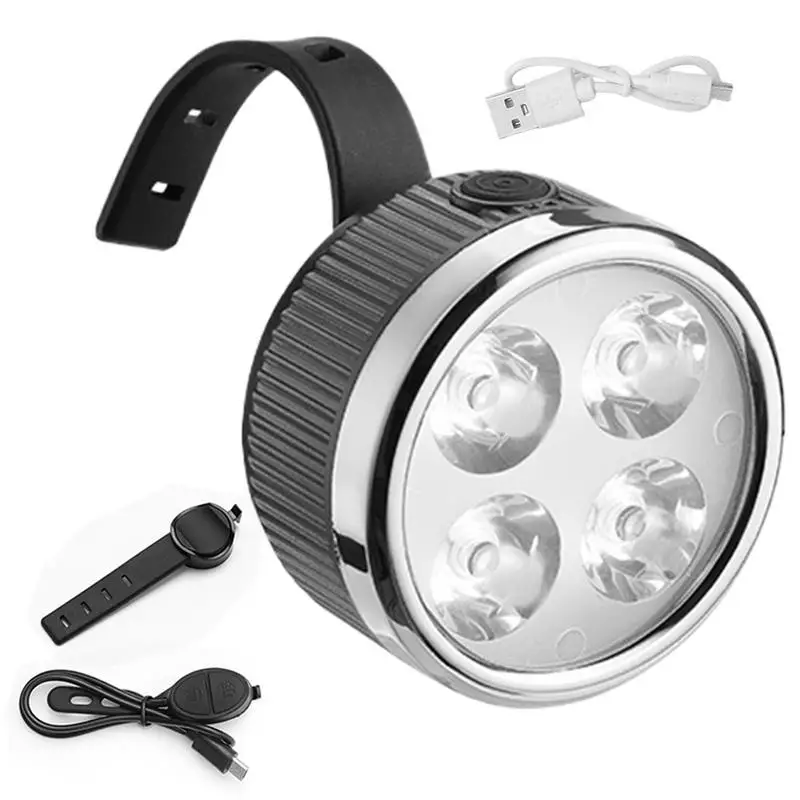 outdoor LED Bicycle Front Light Rechargeable Bike Light with Horn MTB Bicycle Head Lights Cycling Bike Safety Lamp for Night Rid