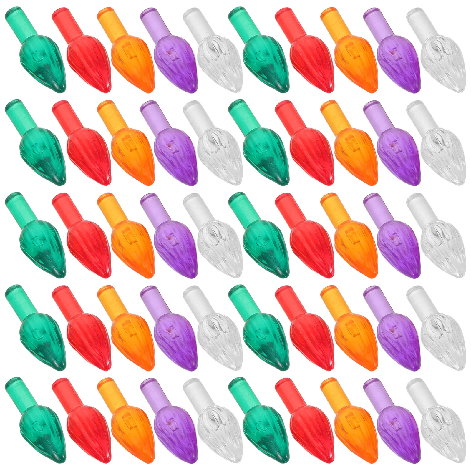 

100Pcs Ceramic Christmas Tree Multi-Color Twist Replacement Lights Small Plastic Bulbs DIY Holiday Decoration Ornaments