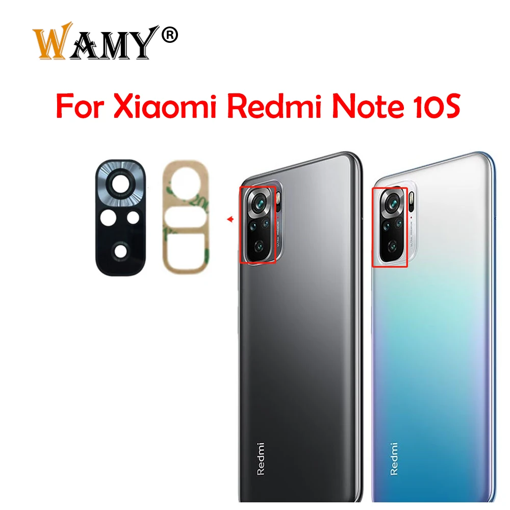 1-5Pcs WAMY Rear Back Camera Glass Lens For Xiaomi Redmi Note 10S With Glue Sticker 2021 M2101K7BG M2101K7BI M2101K7BNY