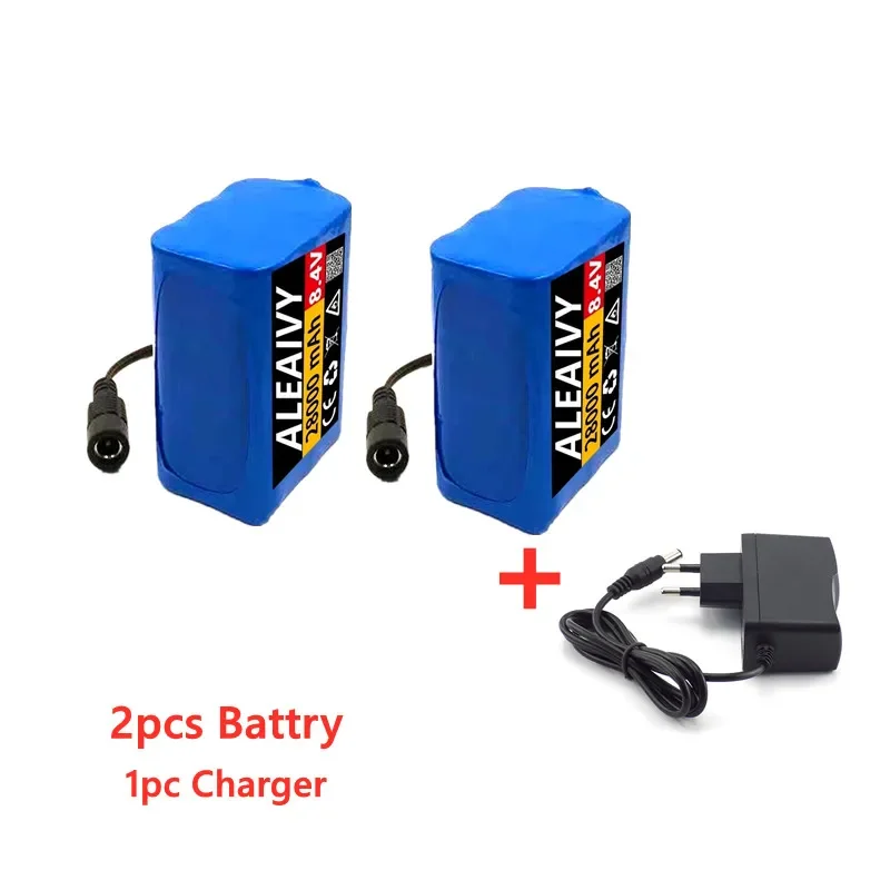 Bateria recarregável de iões de lítio, 8.4V, 28Ah, 28000mAh, 18650, Bicicleta, Farol de bicicleta, Novo