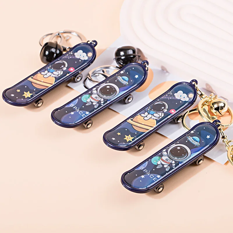 Cartoon Cute Planet Astronaut Fingertip Scooter Toy Keychain Pendant Creative Decompression Fingertip Scooter Backpack Pendant