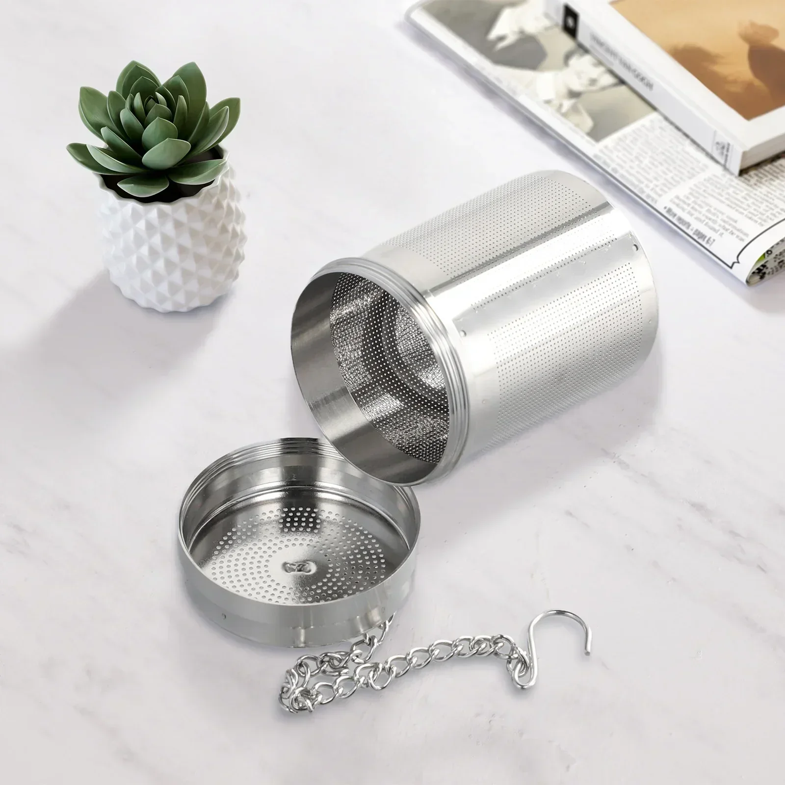 4/6cm Stainless Steel Tea Infuser Locking Spice Leaf Tea Ball Strainer Mesh Tea Filter For Home Kitchen AccessoryHanging Teapot