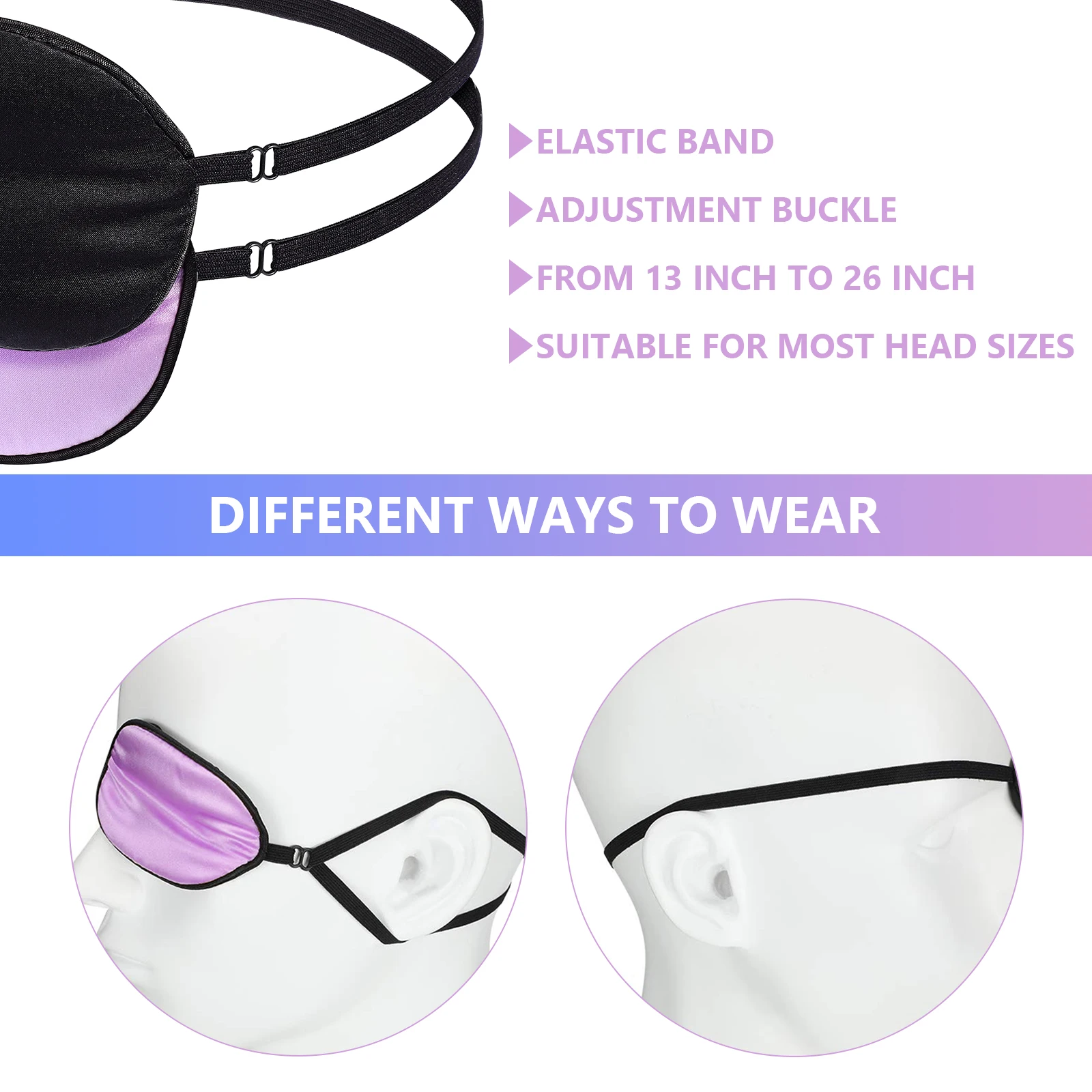 

Маска для одного глаза, эластичные патчи для покрытия при амблиопии, тренировка ленивых глаз, многоразовые после операции, косоглаза