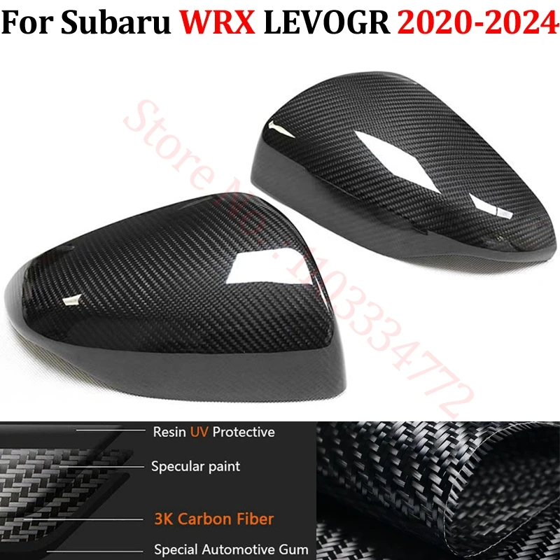 

Rearview Mirror Cover For Subaru WRX LEVOGR 2020-2024 Real Carbon Fiber Car Side Door Wing Mirror Cover Cap Shell Add on Frame