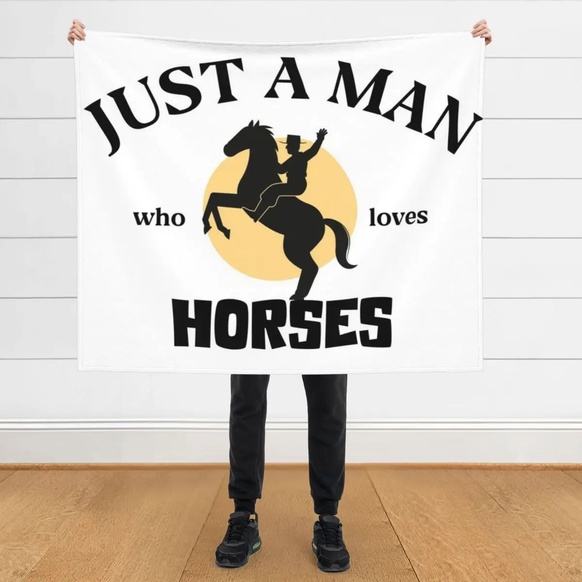 

Just a man who loves horses Throw Blanket decorative Flannels christmas gifts Blankets