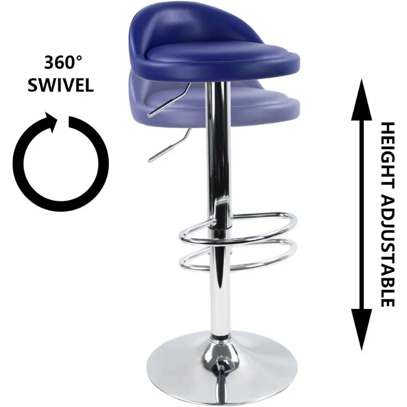 Kktoner Pu Lederen Ronde Barkruk Met Rugleuning In Hoogte Verstelbare Draaibare Pub Stoel Thuis Keuken Barkrukken Rugleuning