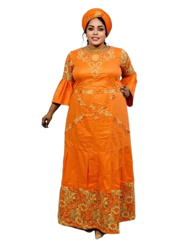 

Африканская одежда больших размеров для женщин, традиционный наряд Дашики, халат Базен, платье с вышивкой, мусульманское длинное платье для свадебной вечеринки 2026