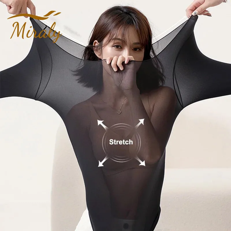 2025 Winter Autumn Thermal Underwear Women Long Sleeves Bottoming Shirt Pullover Elastic Casual Solid Female Basic Thermal Tops