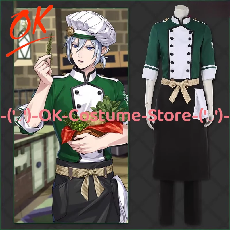 

[Customized Size] Twisted Wonderland Diasomnia NRC Master Chef Silver Riddle Cosplay Costume Twst Outfit Halloween Party Uniform