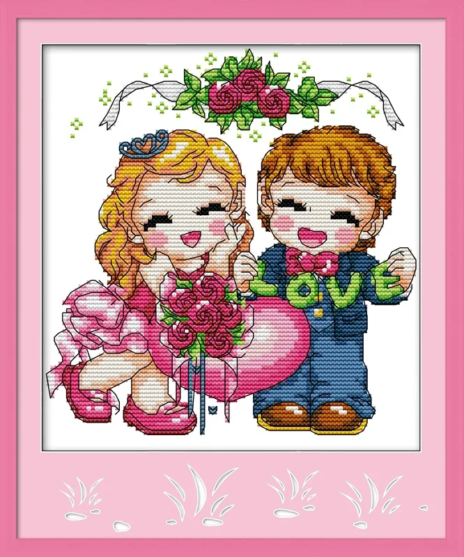 

Романтический(1) набор для вышивки крестом мультфильм 14ct 11ct графический принт холст вышивка DIY рукоделие ручной работы плюс