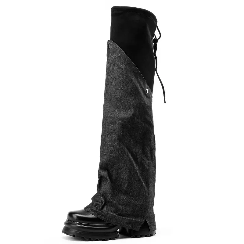 

10CM Hot Cool Women Rider Horse Riding Boots Smooth Leather Knee High Boots Autumn Winter Warm High Boots Mountain Riding
